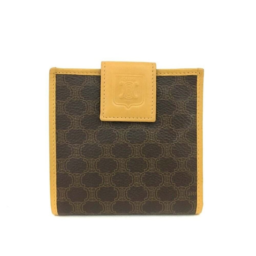 Celine Wallet Macadam Bifold Brown PVC Leather
